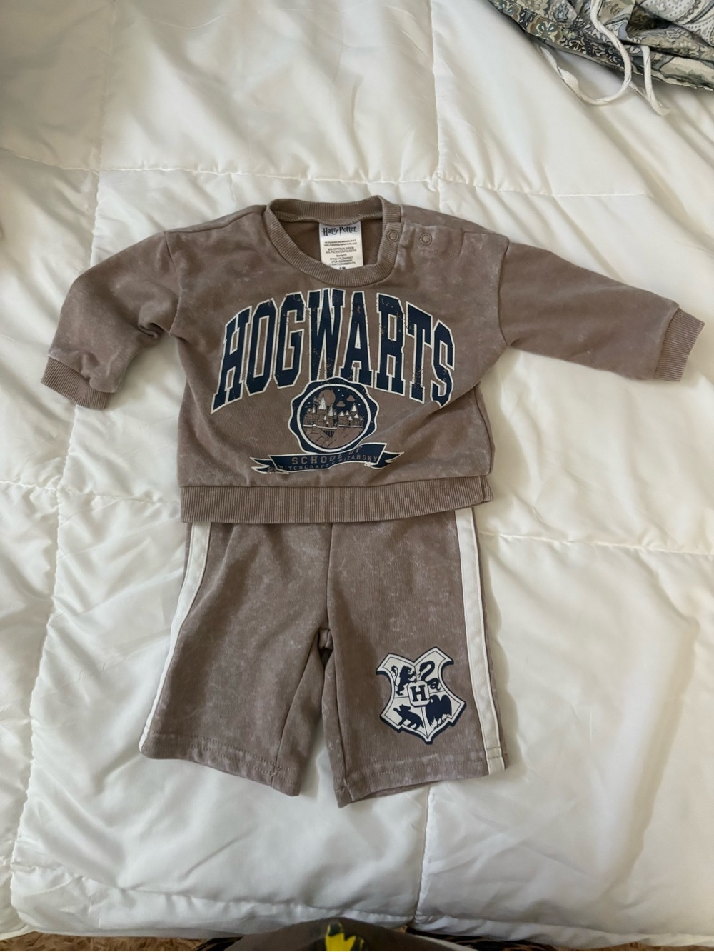 Warner Bros. Harry Potter Taupe Crewneck with Navy Graphic